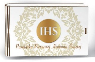 Banknotówka z życzeniami KOMUNIA ŚW IHS