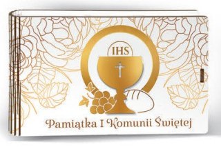 Banknotówka z życzeniami KOMUNIA ŚW KIELICH