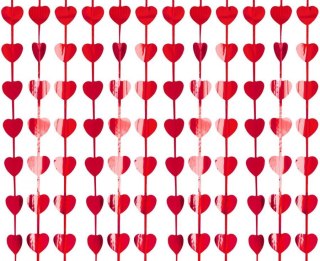 Kurtyna B&C Serca metaliczna czerwona 100 x 200 cm SH-KSMC